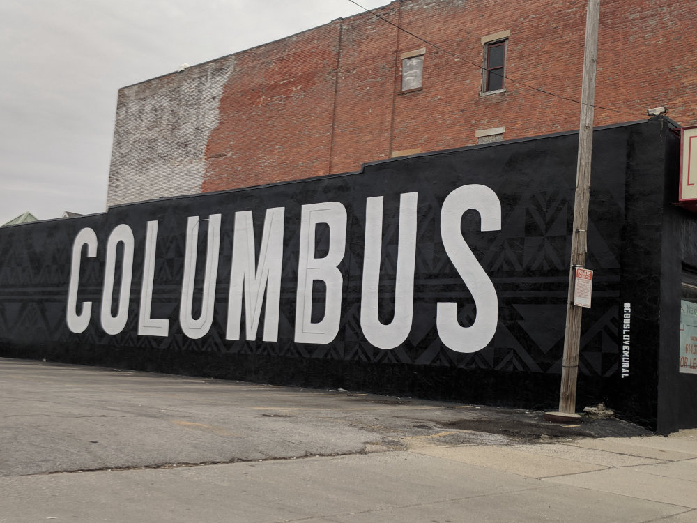 mural in Columbus by artist Nick Kinney. Tagged: lettering