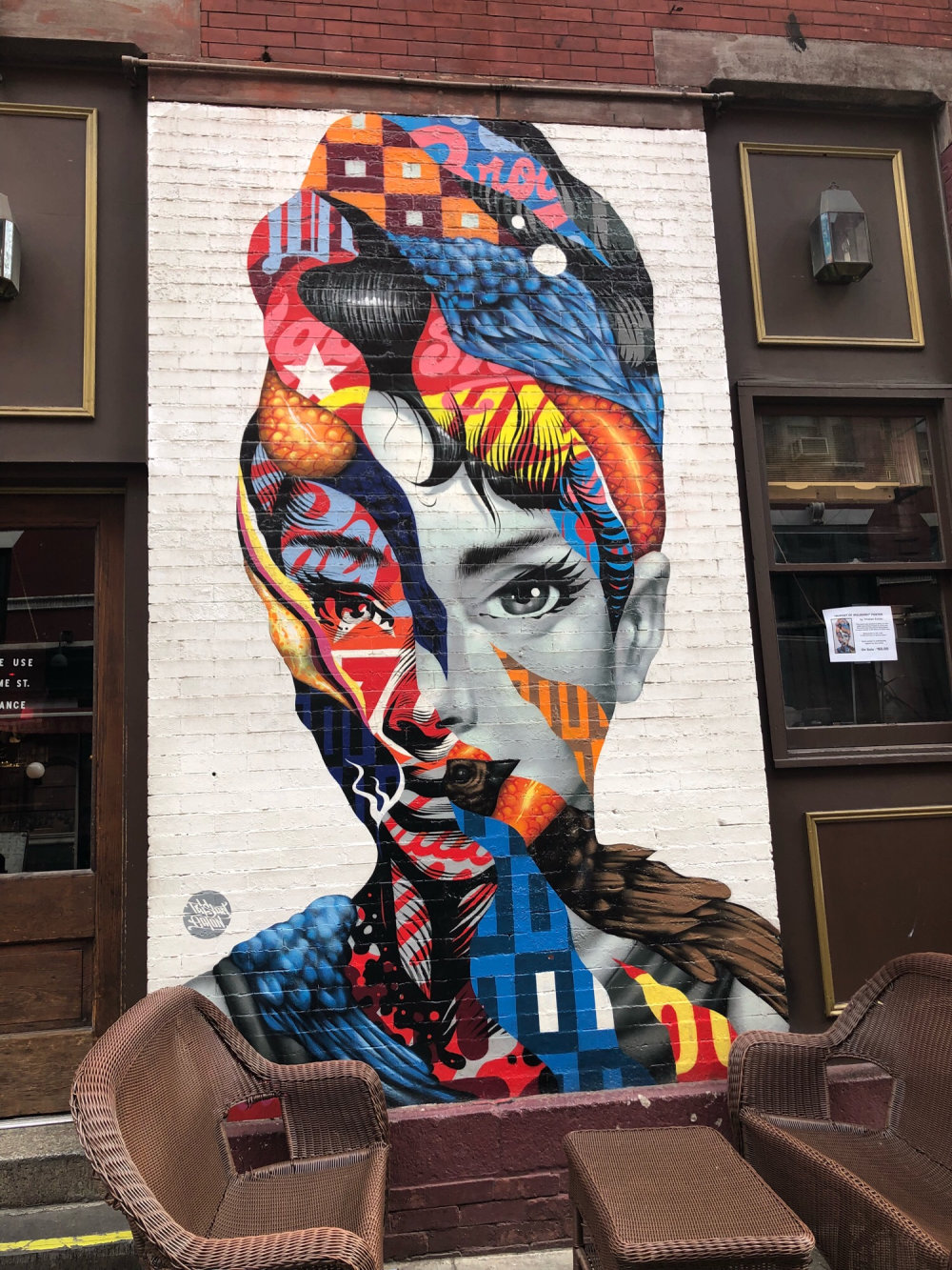mural in New York by artist Tristan Eaton. Tagged: Audrey Hepburn