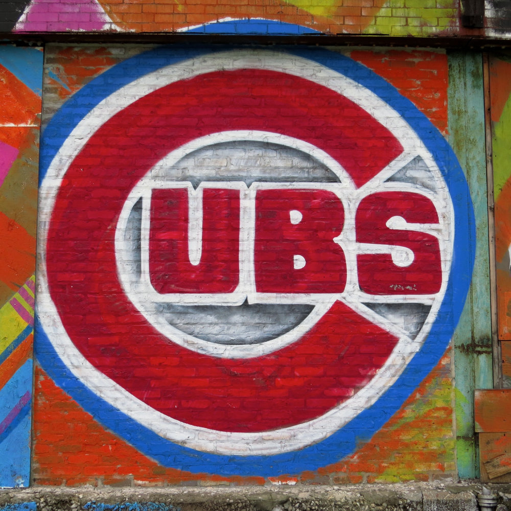 mural in Chicago by artist unknown. Tagged: Chicago Cubs, sports