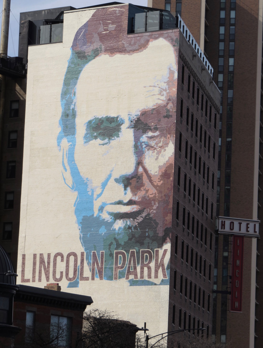 mural in Chicago by artist unknown. Tagged: Abraham Lincoln, politics