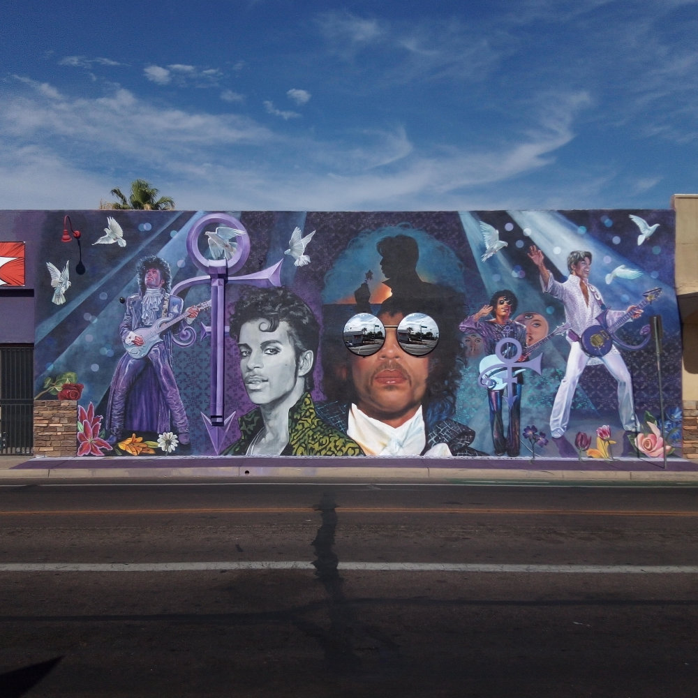 mural in Phoenix by artist Maggie Keane. Tagged: music, Prince