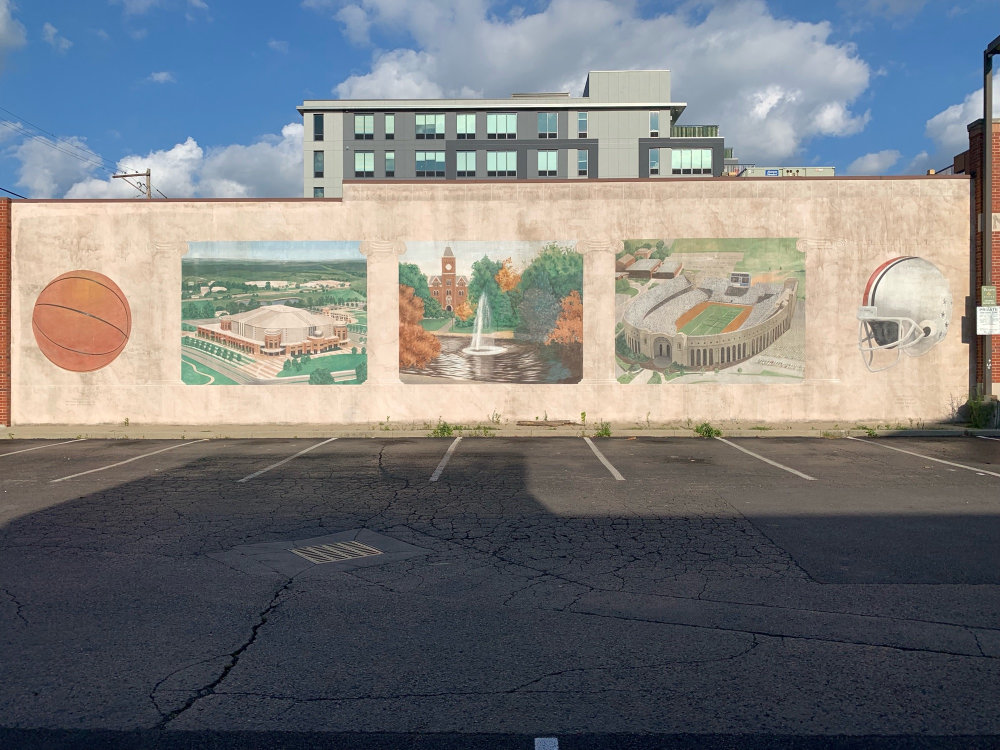 mural in Columbus by artist unknown. Tagged: Mirror Lake, Ohio Stadium, sports