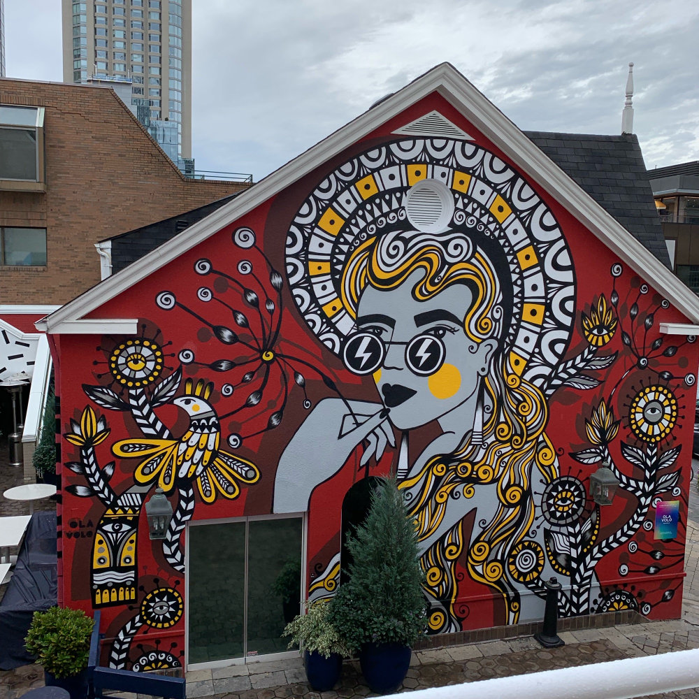 mural in Toronto by artist Ola Volo.