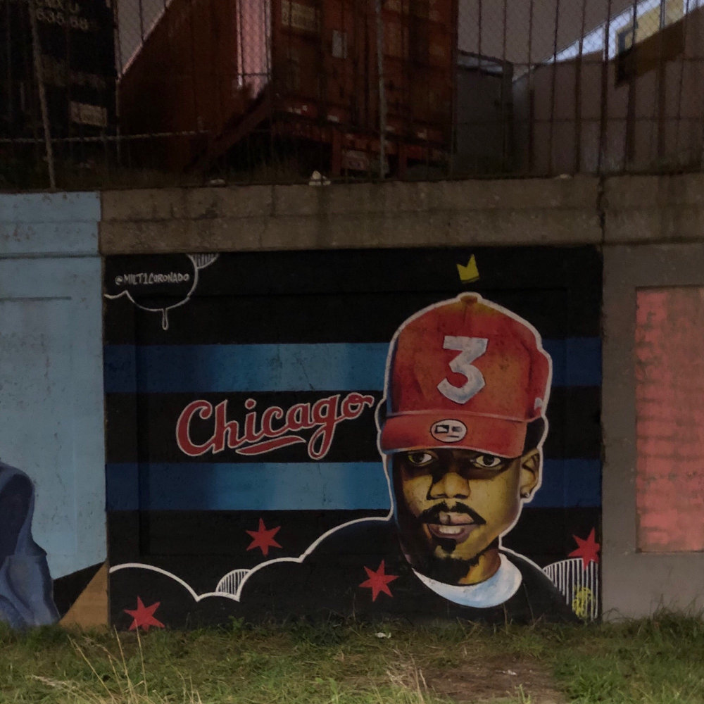 mural in Chicago by artist Milton Coronado. Tagged: Chance the Rapper, music