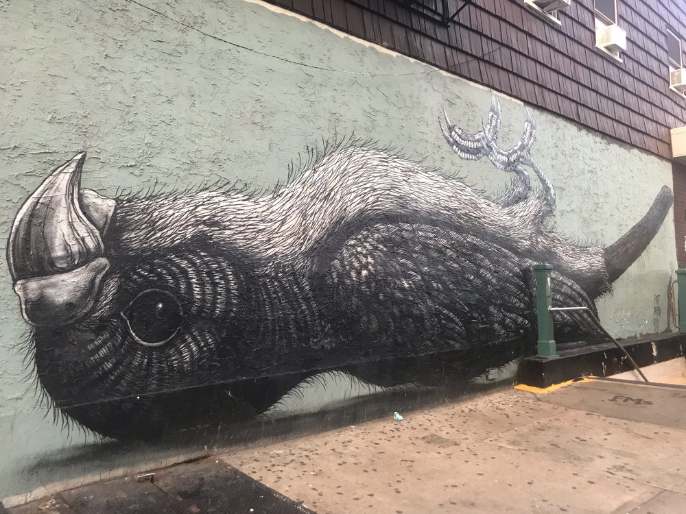 mural in Brooklyn by artist ROA.