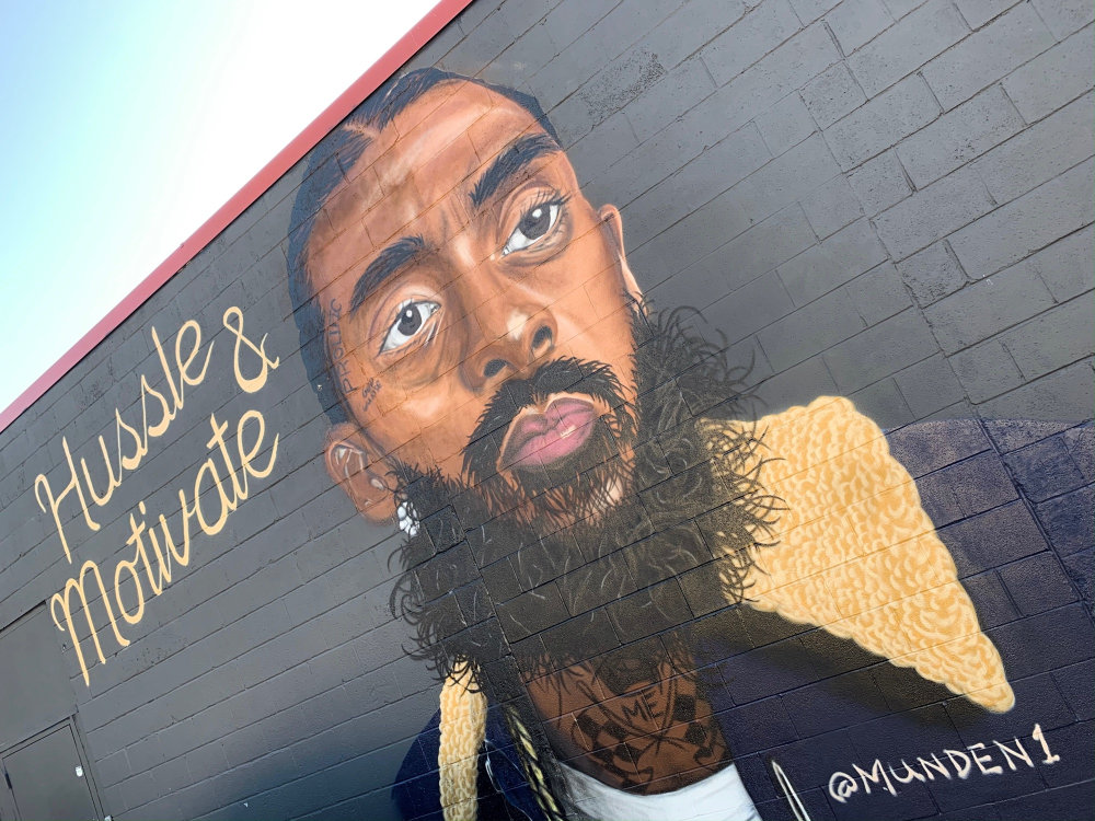 mural in Kansas City by artist Jonathan Munden. Tagged: music, Nipsey Hussle