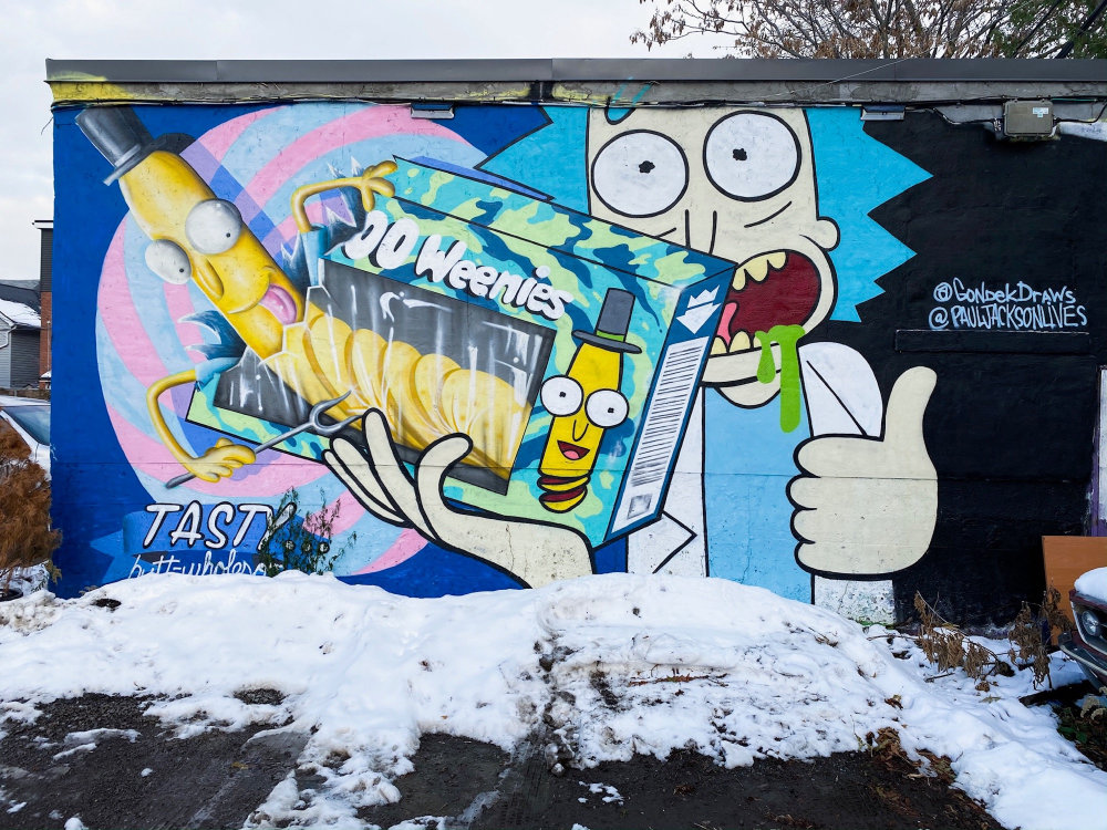 mural in Toronto by artist Matt Gondek. Tagged: Rick and Morty