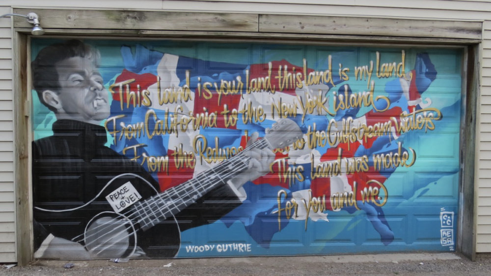 mural in Chicago by artist Menace Two Resa Piece. Tagged: music, Woody Guthrie