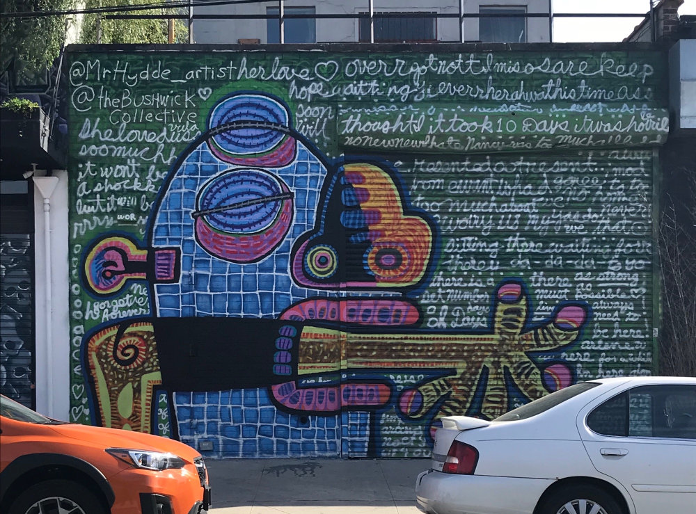 mural in Brooklyn by artist Mr. Hydde.