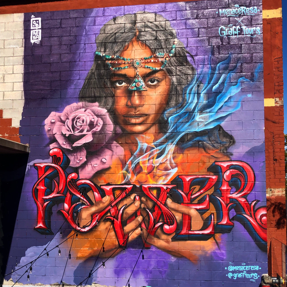 mural in Brooklyn by artist Menace Two Resa Piece.