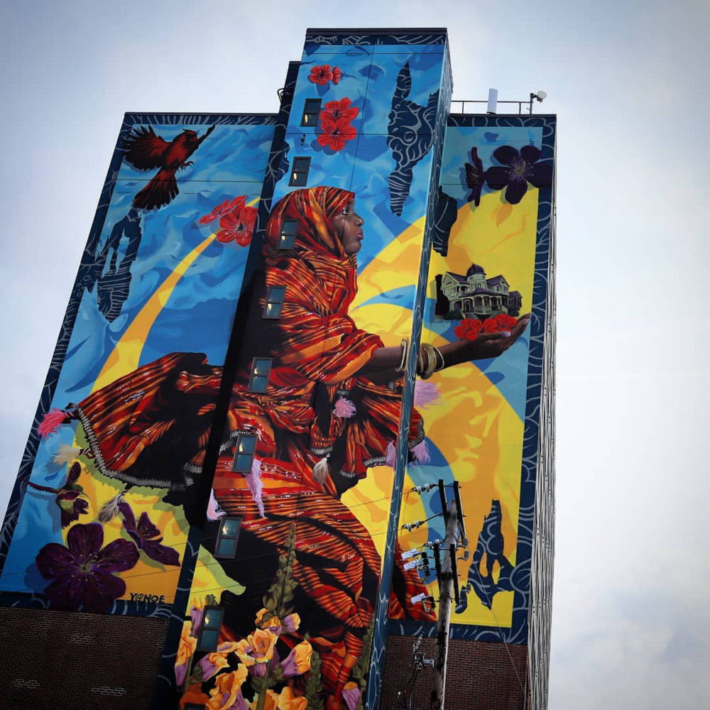 mural in Columbus by artist YANOE.