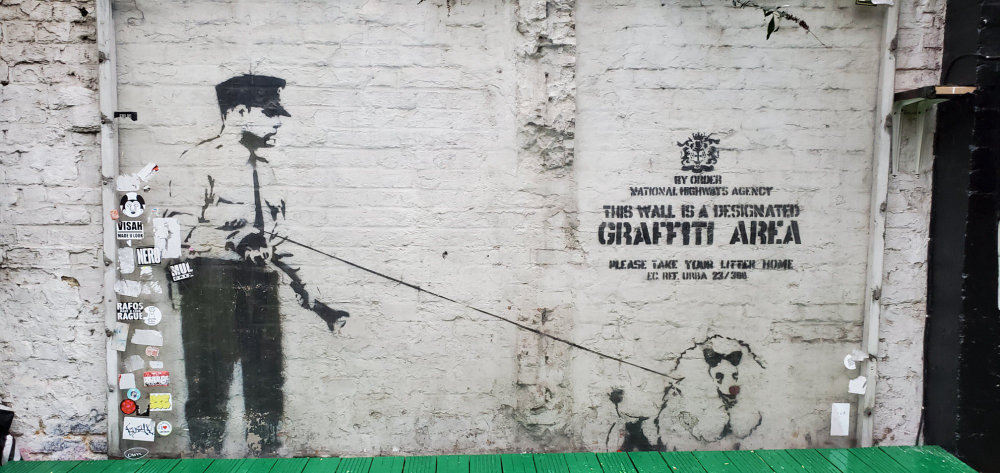 mural in London by artist Banksy.