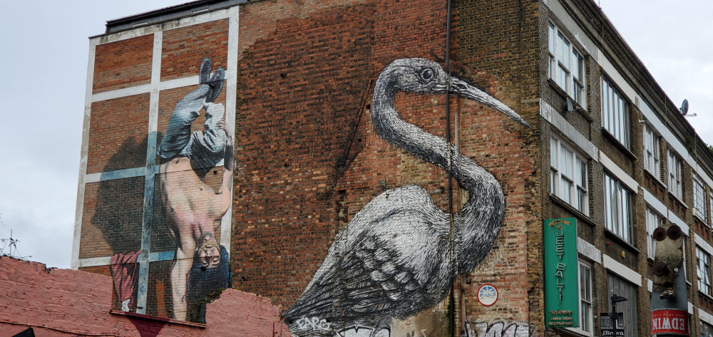 mural in London by artist ROA.