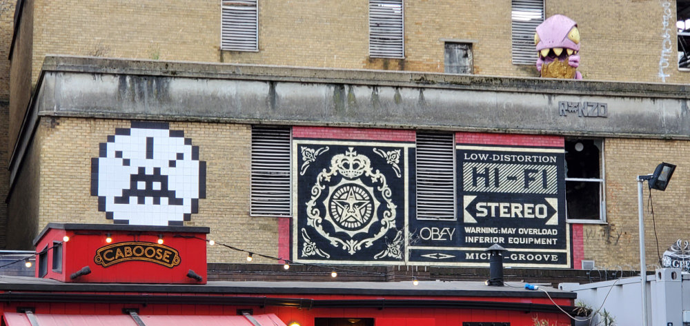 mural in London by artist Shepard Fairey.