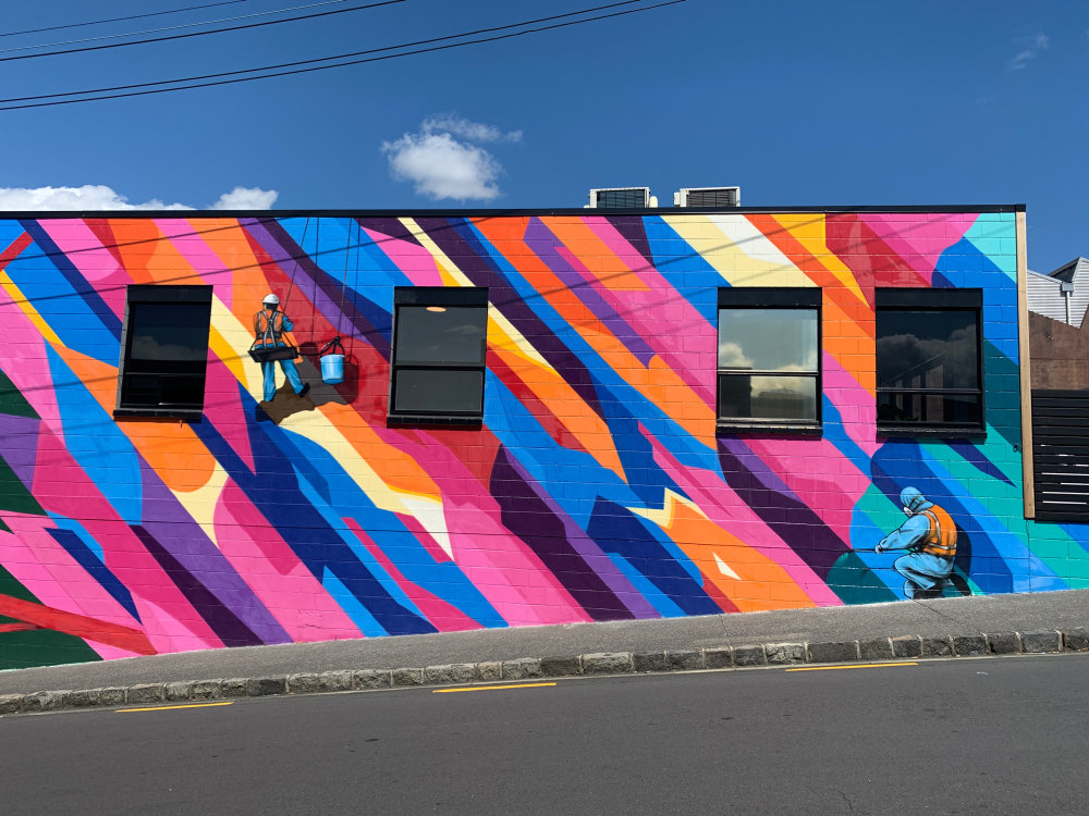 mural in Auckland by artist Paul Walsh.
