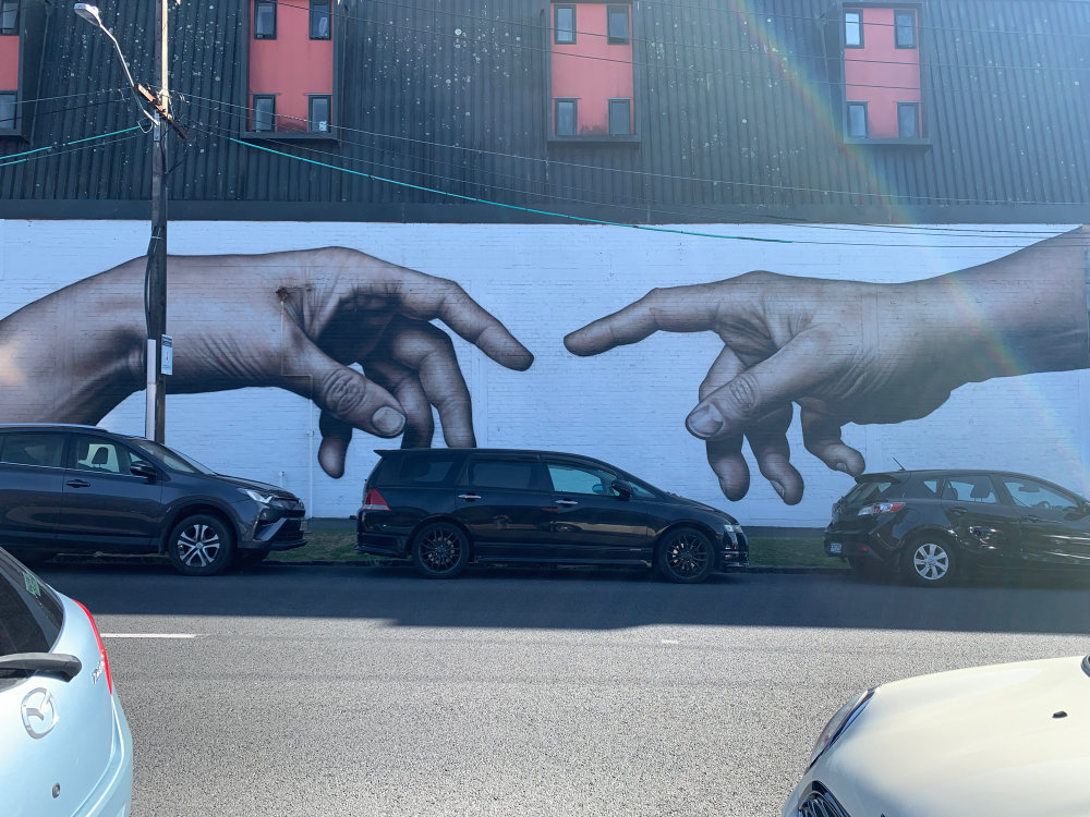 mural in Auckland by artist Owen Dippie.
