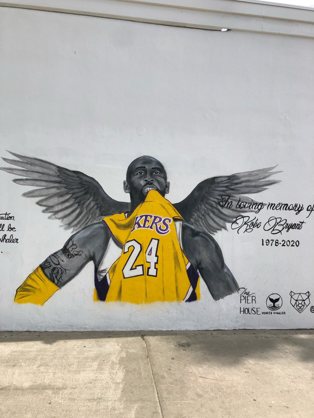 mural in Los Angeles by artist Sophie Mazzaro. Tagged: Kobe Bryant, Los Angeles Lakers, NBA, sports