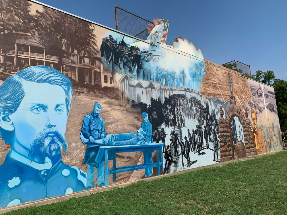 mural in Columbus by artist Curtis Goldstein. Tagged: Camp Chase, Civil War