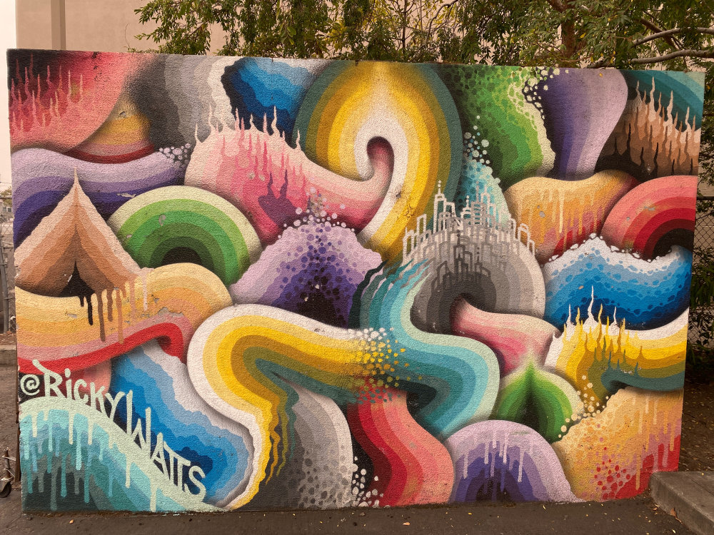 mural in San Mateo by artist Ricky Watts.