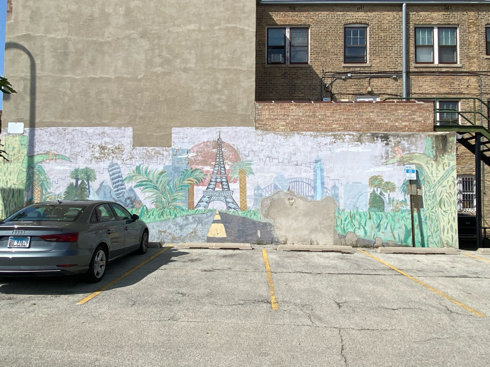 mural in Evanston by artist unknown.