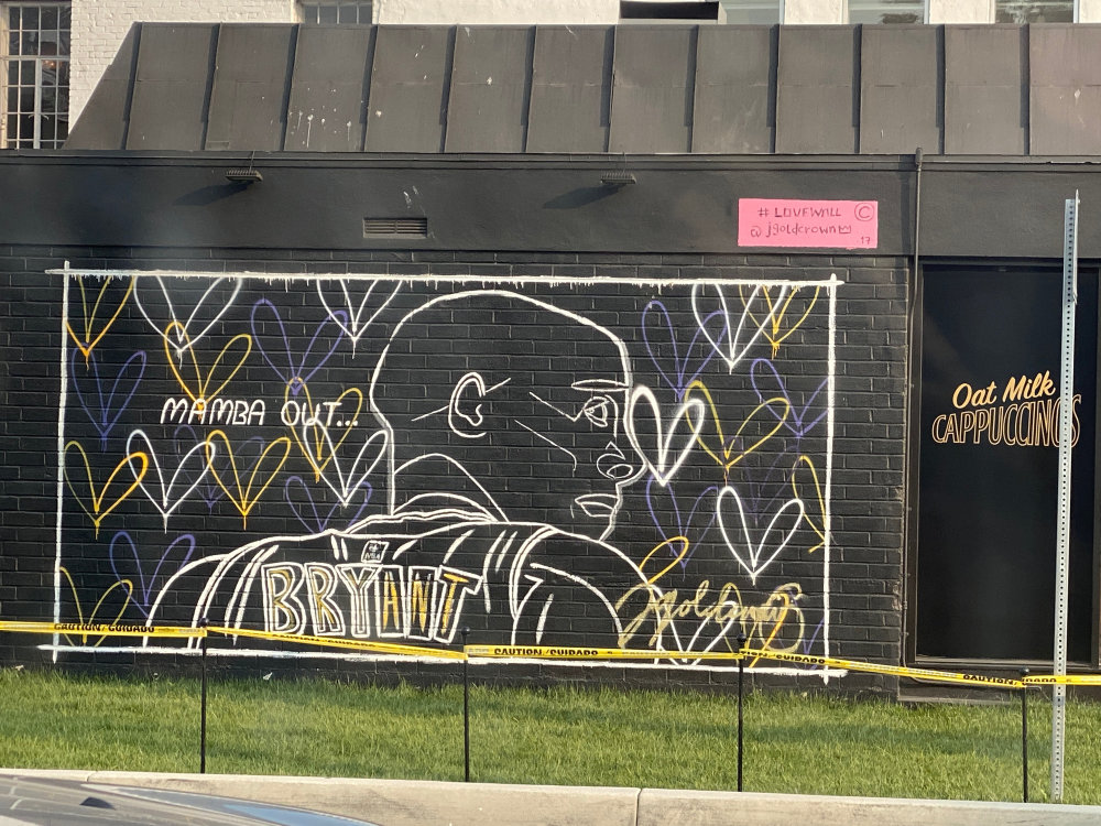 mural in Beverly Hills by artist James Goldcrown. Tagged: Kobe Bryant