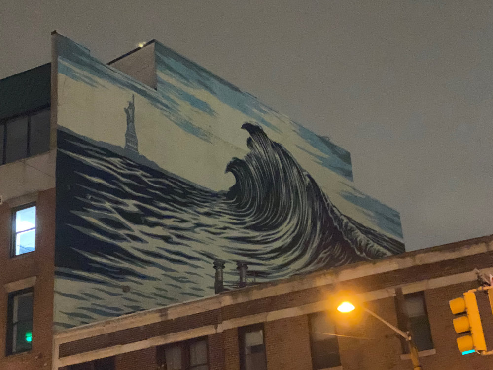 mural in Jersey City by artist Shepard Fairey.