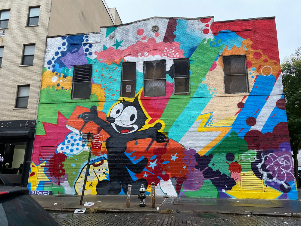 mural in New York by artist BudaReal. Tagged: Felix the Cat