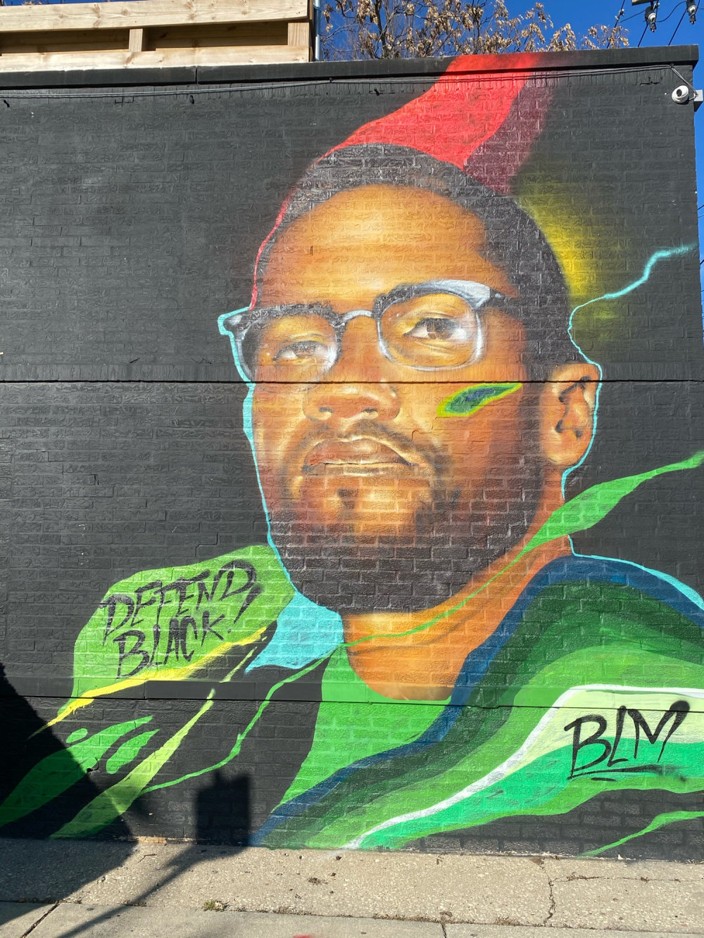 mural in Chicago by artist Max Sansing. Tagged: Malcolm X