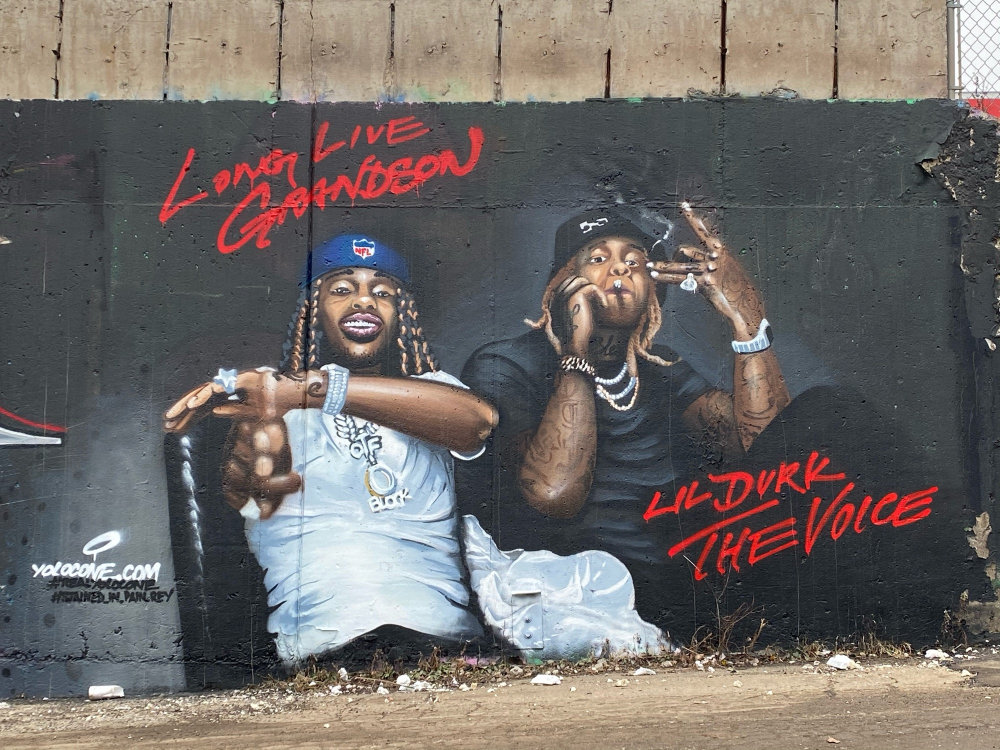 mural in Chicago by artist unknown. Tagged: Lil Durk, Lil Durk