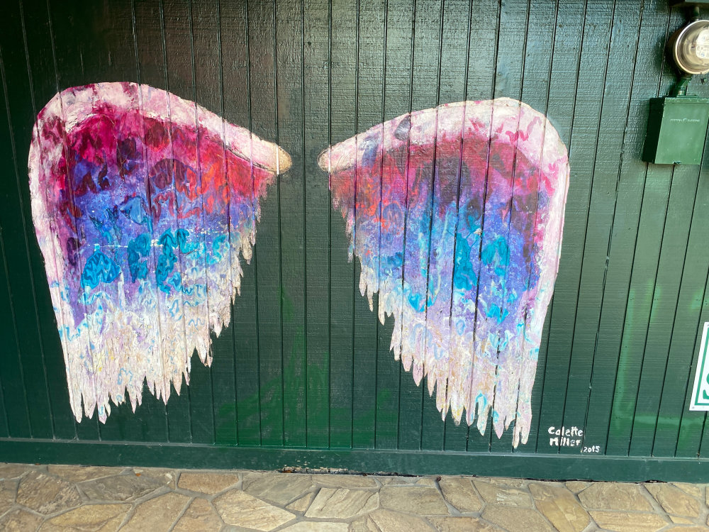 mural in Haleiwa by artist Colette Miller. Tagged: wings
