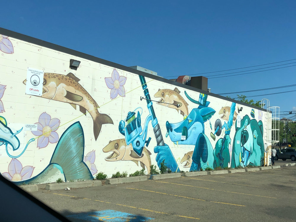 mural in Edmonton by artist Kram.