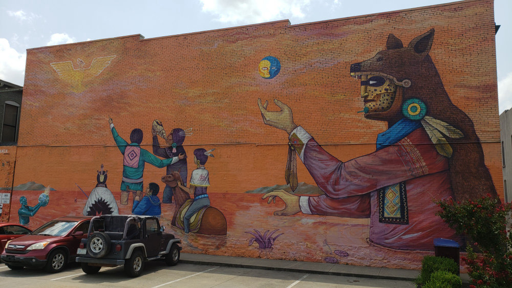 mural in Fort Smith by artist Saner.