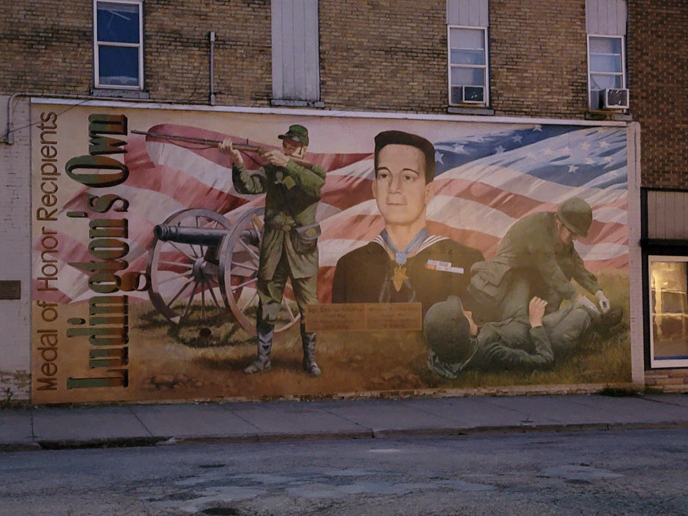 mural in Ludington by artist unknown.