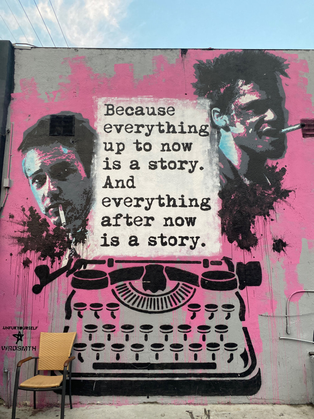 mural in Los Angeles by artist WRDSMTH. Tagged: Fight Club