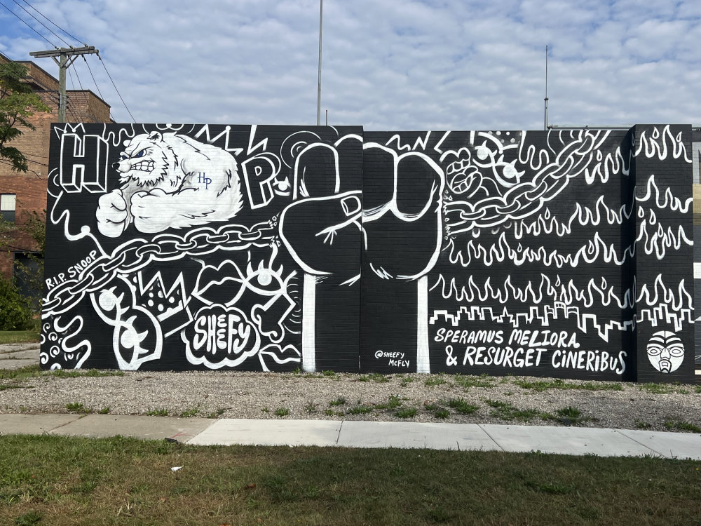 mural in Highland Park by artist Sheefy McFly.