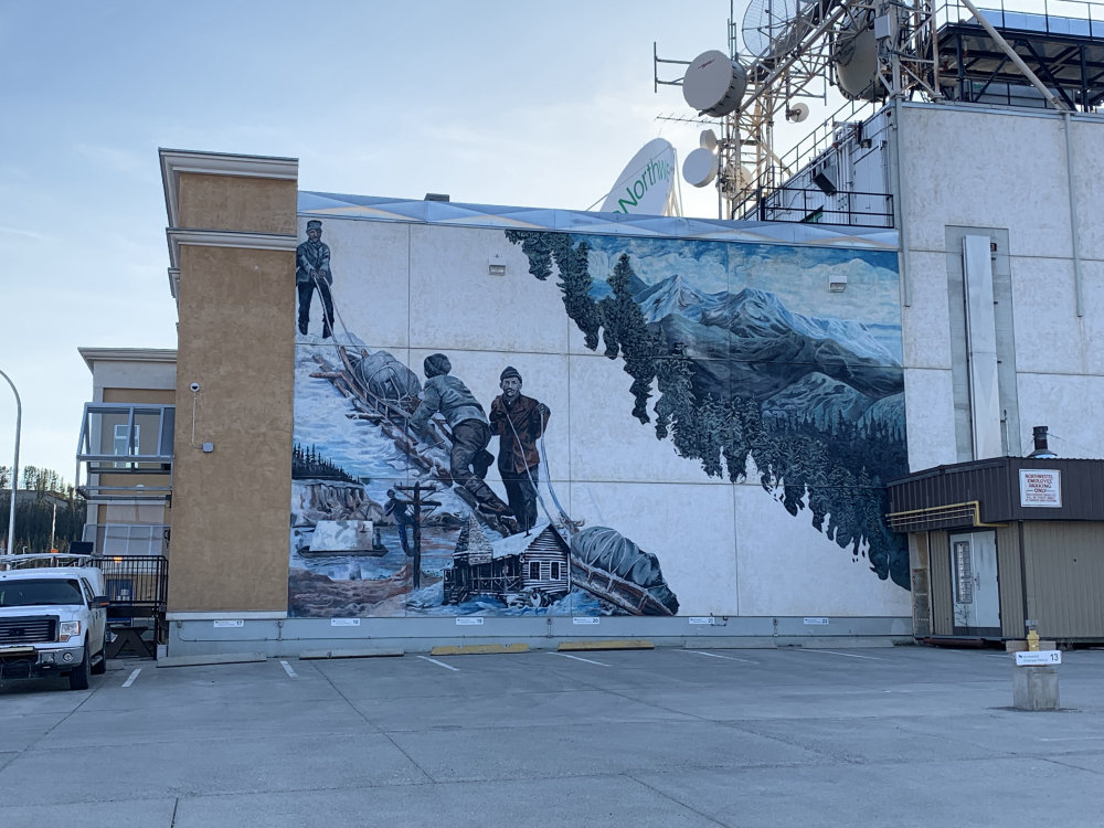 mural in Whitehorse by artist unknown.
