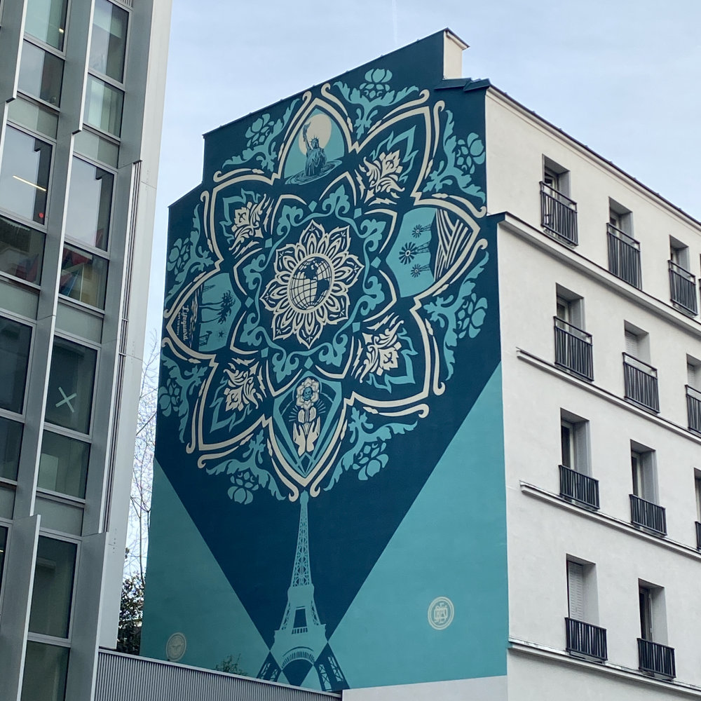mural in Paris by artist Shepard Fairey.