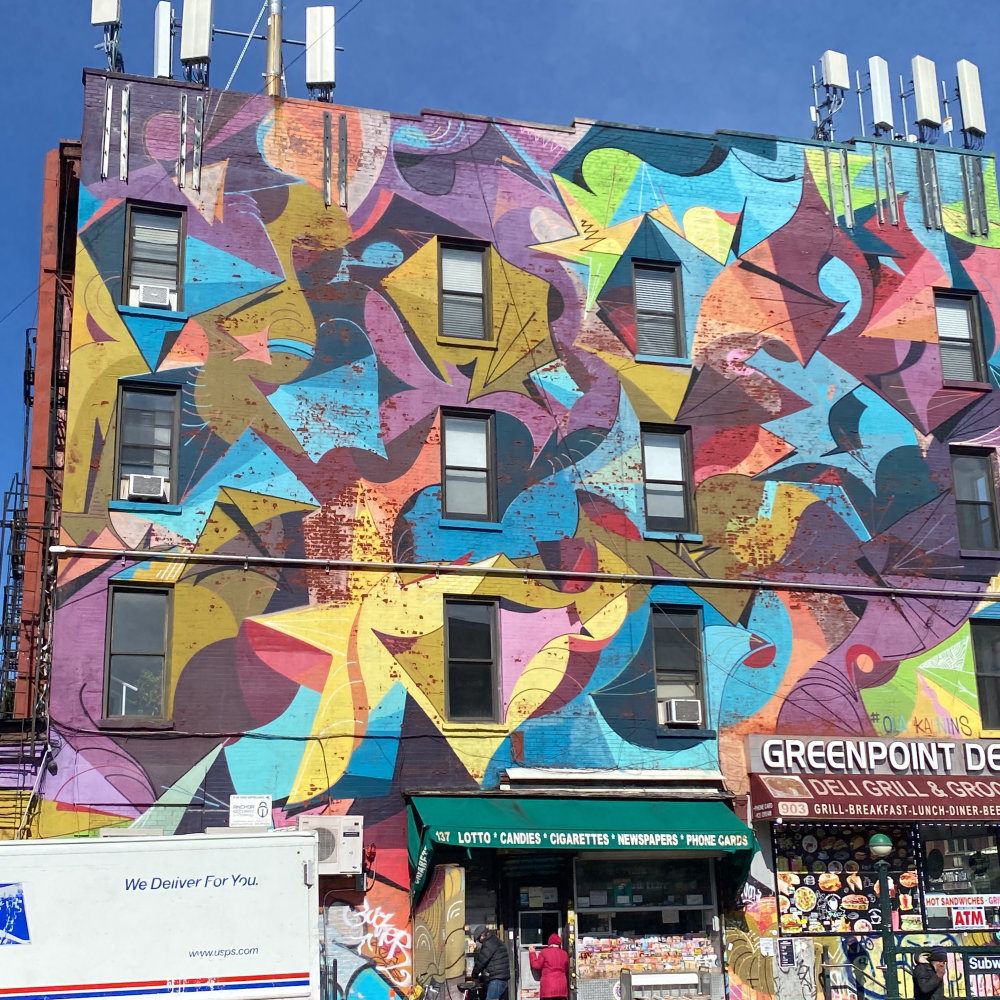 mural in Brooklyn by artist Ola Kalnins.