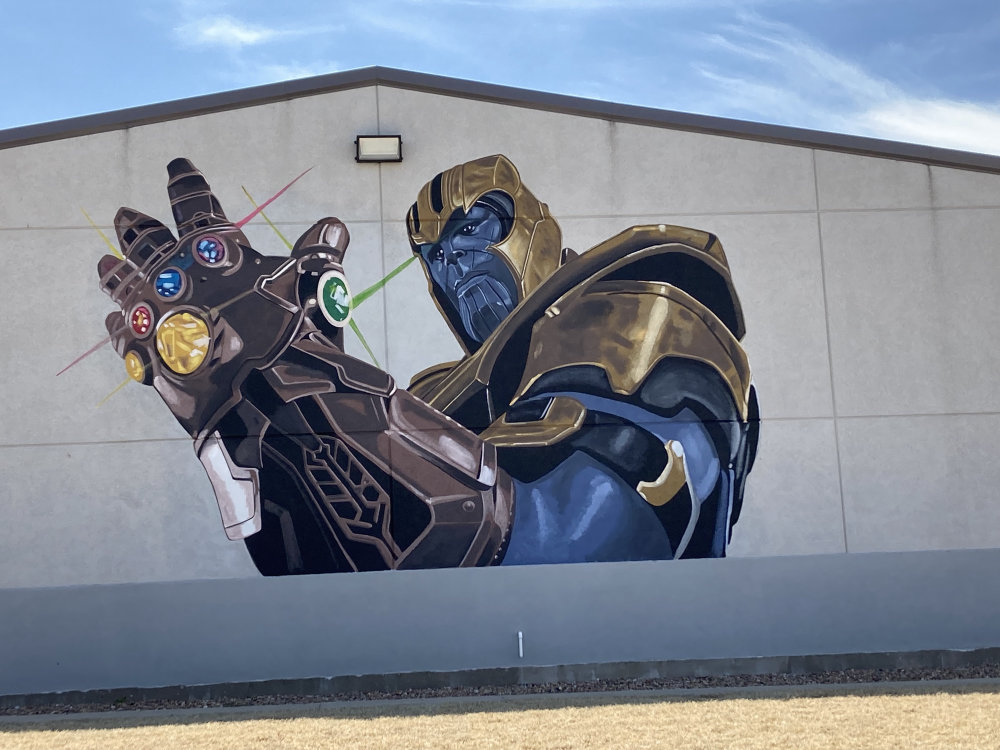 mural in Lawton by artist unknown. Tagged: Thanos