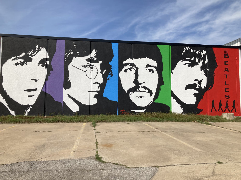 mural in Lawton by artist Justin Hackney. Tagged: music, The Beatles