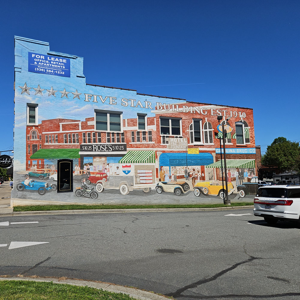 mural in Mebane by artist unknown.