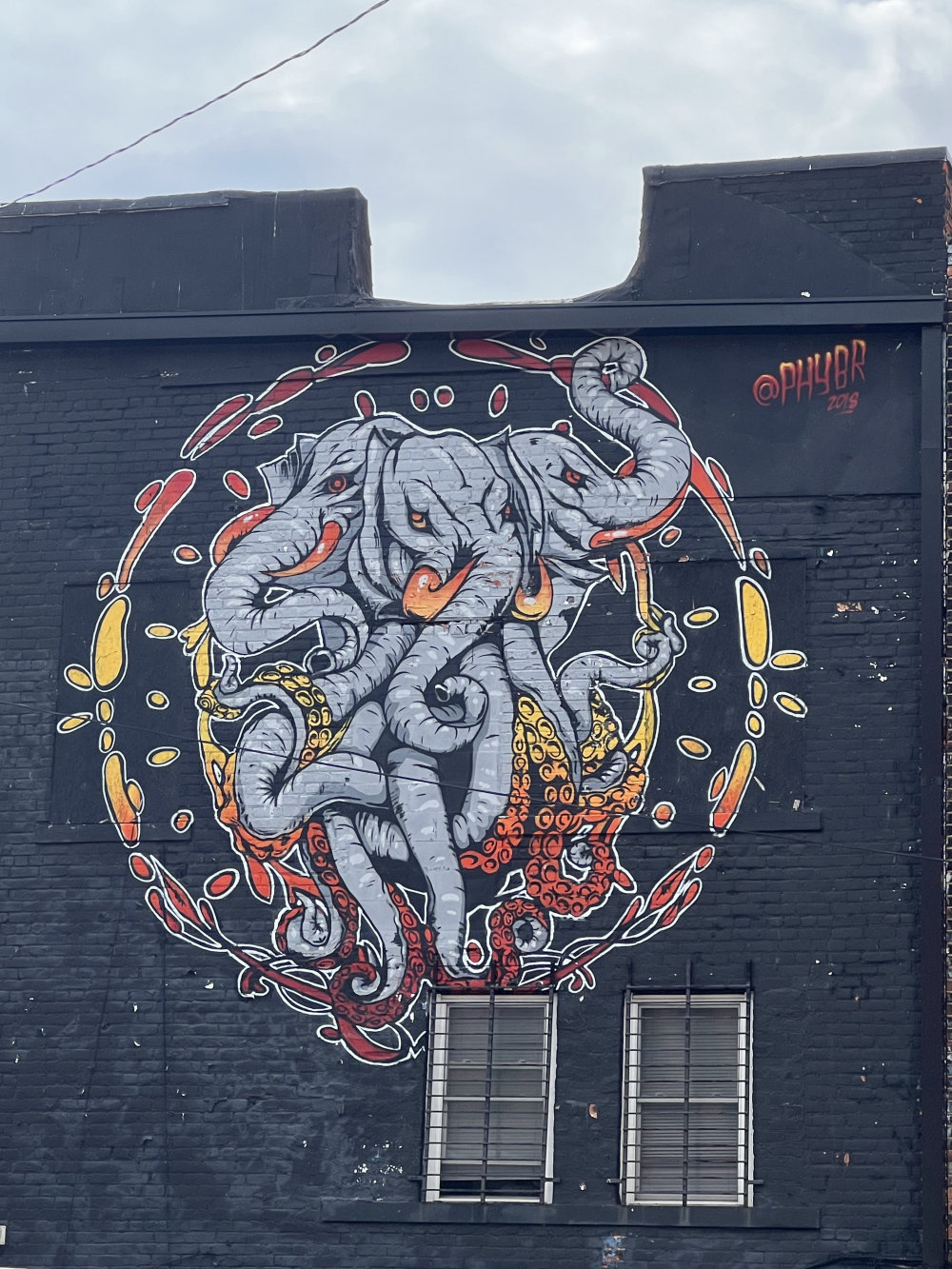 mural in Detroit by artist Phybr.