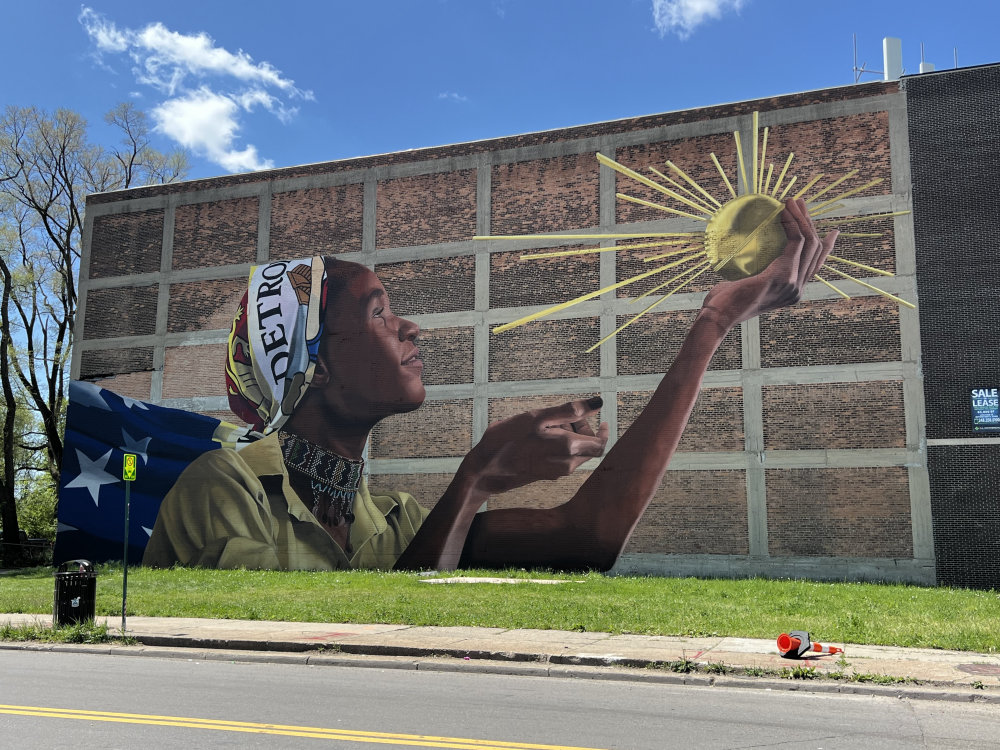 mural in Detroit by artist Waleed Johnson.