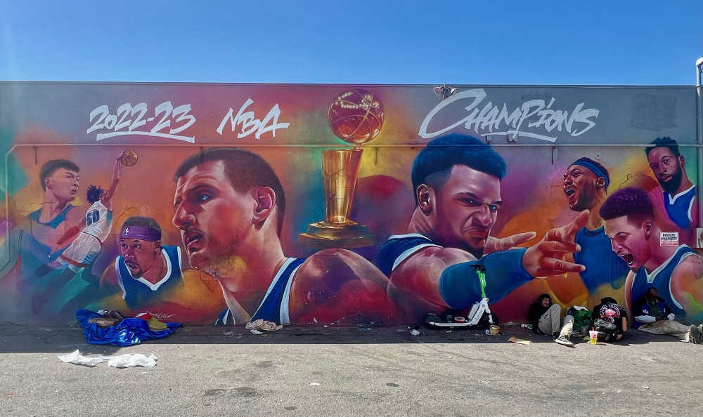 mural in Denver by artist Detour. Tagged: Denver Nuggets, NBA