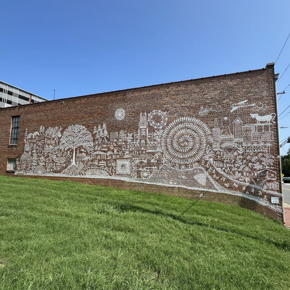 mural in Durham by artist unknown.