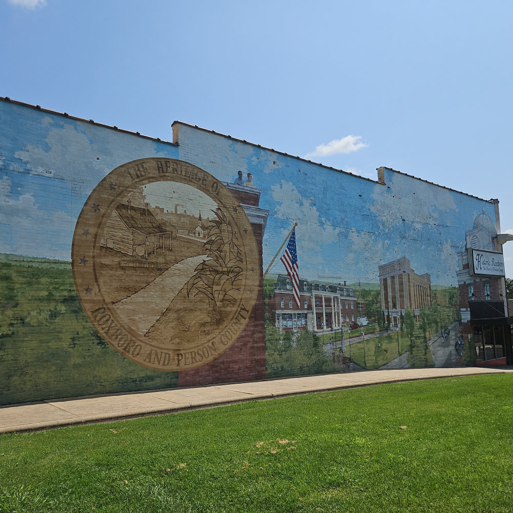 mural in Roxboro by artist unknown.