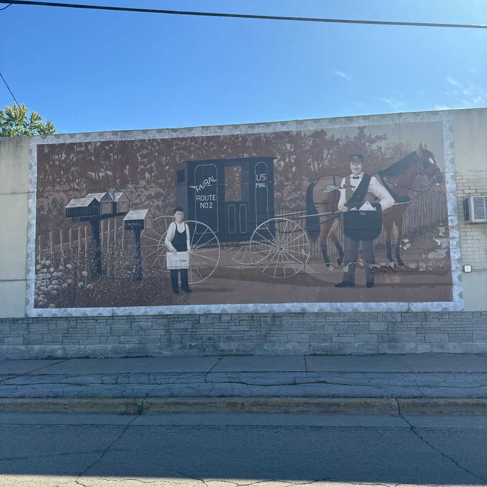 mural in Omro by artist unknown.