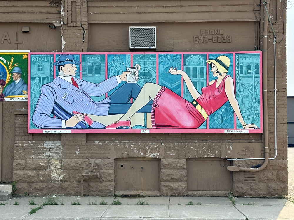 mural in Moose Jaw by artist unknown.