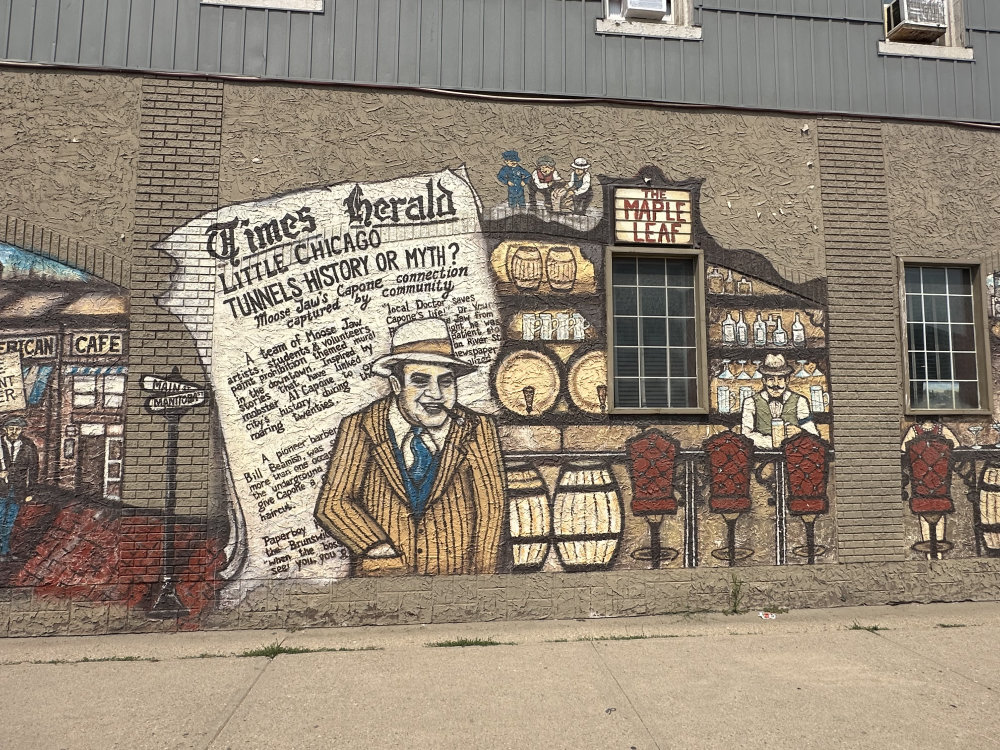 mural in Moose Jaw by artist unknown.