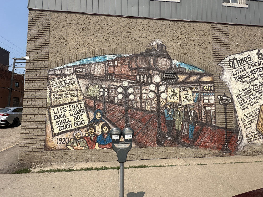 mural in Moose Jaw by artist unknown.